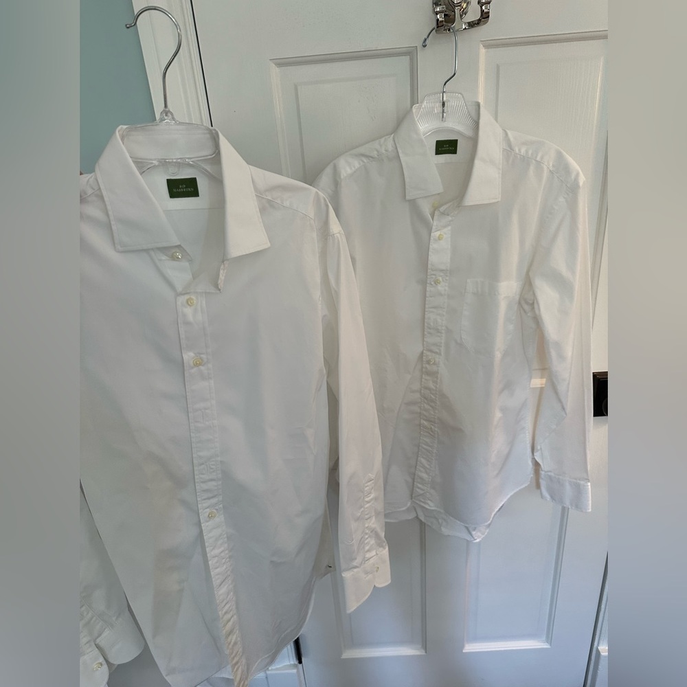 Sir Mashburn Men’s White and Blue Dress Shirts (3) slim fit NEW